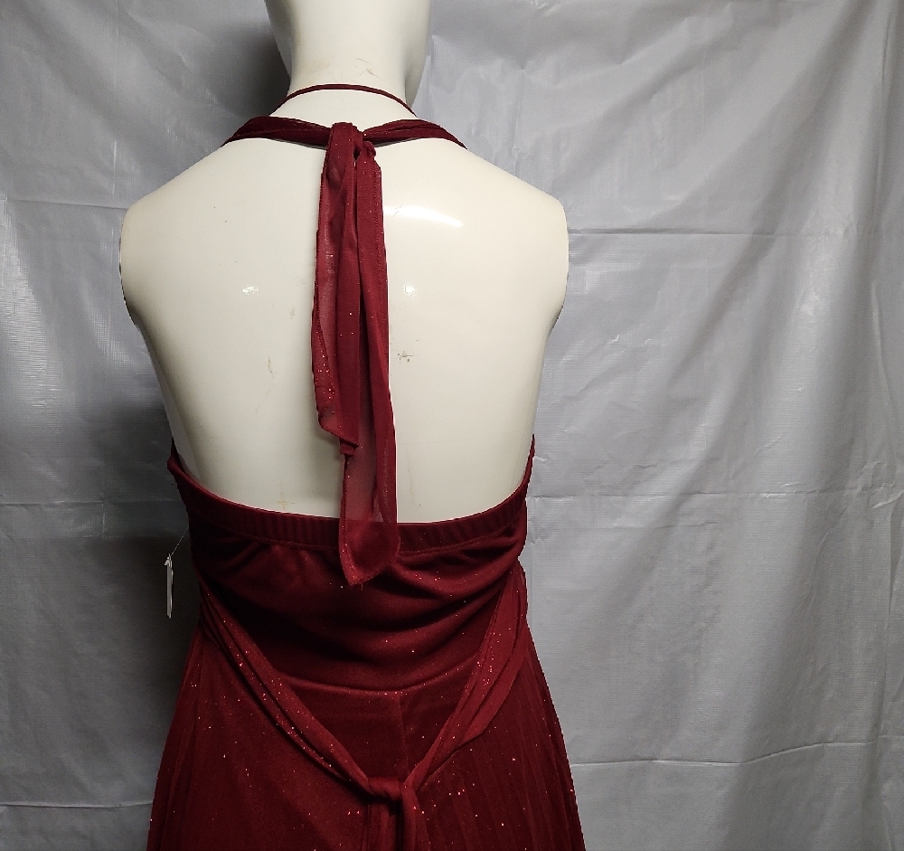 Elegant Red Halter Dress
